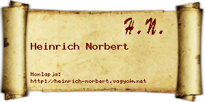 Heinrich Norbert névjegykártya